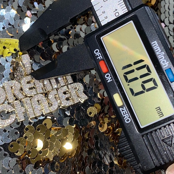 10k Solid Real Gold Real Diamond Custom pendant for men, dream chaser NOT PLATED - Picture 3 of 6